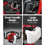 Giantz 92CC Post Hole Digger Motor Only Petrol Engine Red - Rear View