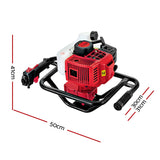 Giantz Post Hole Digger Motor Only Petrol Engine Red - Front View