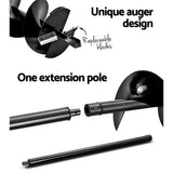 Giantz Post Hole Digger 200mm Petrol Drill Extension Bits Auger - Side View