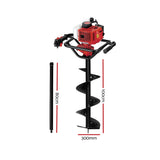Giantz Post Hole Digger 300mm Petrol Drill Extension Bits Auger - Front View
