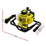 Giantz Post Hole Digger Motor Only Petrol Engine Yellow - Front View