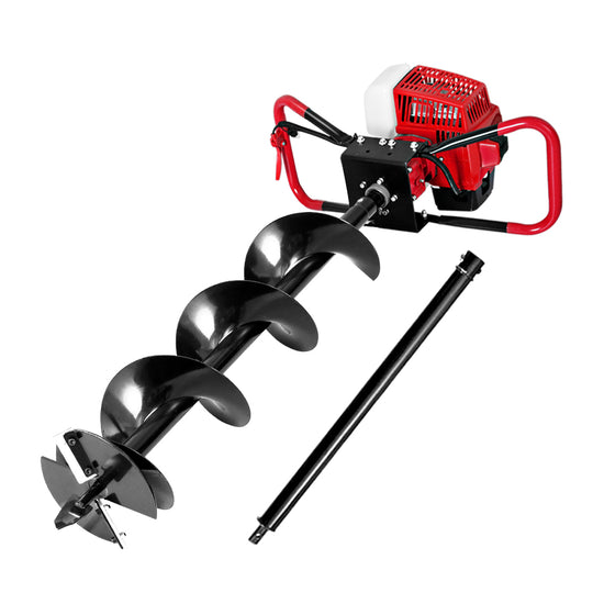 Giantz Post Hole Digger 200mm Petrol Drill Extension Auger Bits