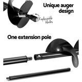 Giantz Post Hole Digger 200mm Petrol Drill Extension Auger Bits - Rear View