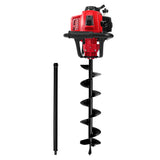 Giantz 80CC Post Hole Digger 200mm Petrol Drill Extension Auger Bits - Top-Down View