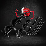 Giantz Post Hole Digger Petrol Motor Drill Extension Auger Bits Kits - Close-Up Angle