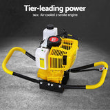 Giantz 74CC Post Hole Digger 200mm Petrol Drill Auger Extension Bits - Top-Down View