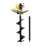 Giantz 74CC Post Hole Digger 300mm Petrol Drill Auger Extension Bits - Side View