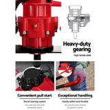 Giantz Petrol Post Hole Digger Motor Only Engine Red - Top-Down View