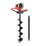Giantz 65CC Post Hole Digger 200mm Petrol Drill Auger Extension Bits - Side View