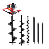 Giantz 65CC Post Hole Digger Petrol Motor Drill Extension Auger Bits Kits - Side View
