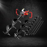 Giantz 65CC Post Hole Digger Petrol Motor Drill Extension Auger Bits Kits - Close-Up Angle