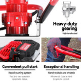Giantz Post Hole Digger Motor Only Petrol Engine Red - Rear View