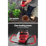 Giantz 66CC Petrol Post Hole Digger Drill Extension Auger Bits - Top-Down View
