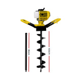 Giantz 80CC Post Hole Digger 200mm Petrol Drill Auger Extension Bits - Front View