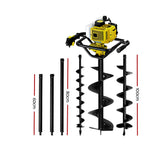 Giantz 92CC Post Hole Digger Petrol Drill Auger Extension Bits - Front View