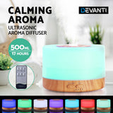 Devanti Aroma Diffuser Aromatherapy Light Wood 500ml - Top-Down View