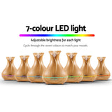 Devanti Aroma Diffuser Aromatherapy Light Wood 400ml - 45-Degree Angle