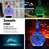 Devanti 4-in-1 Ultrasonic Aroma Diffuser with 3D Light Effect and Humidifier - 45-Degree Angle