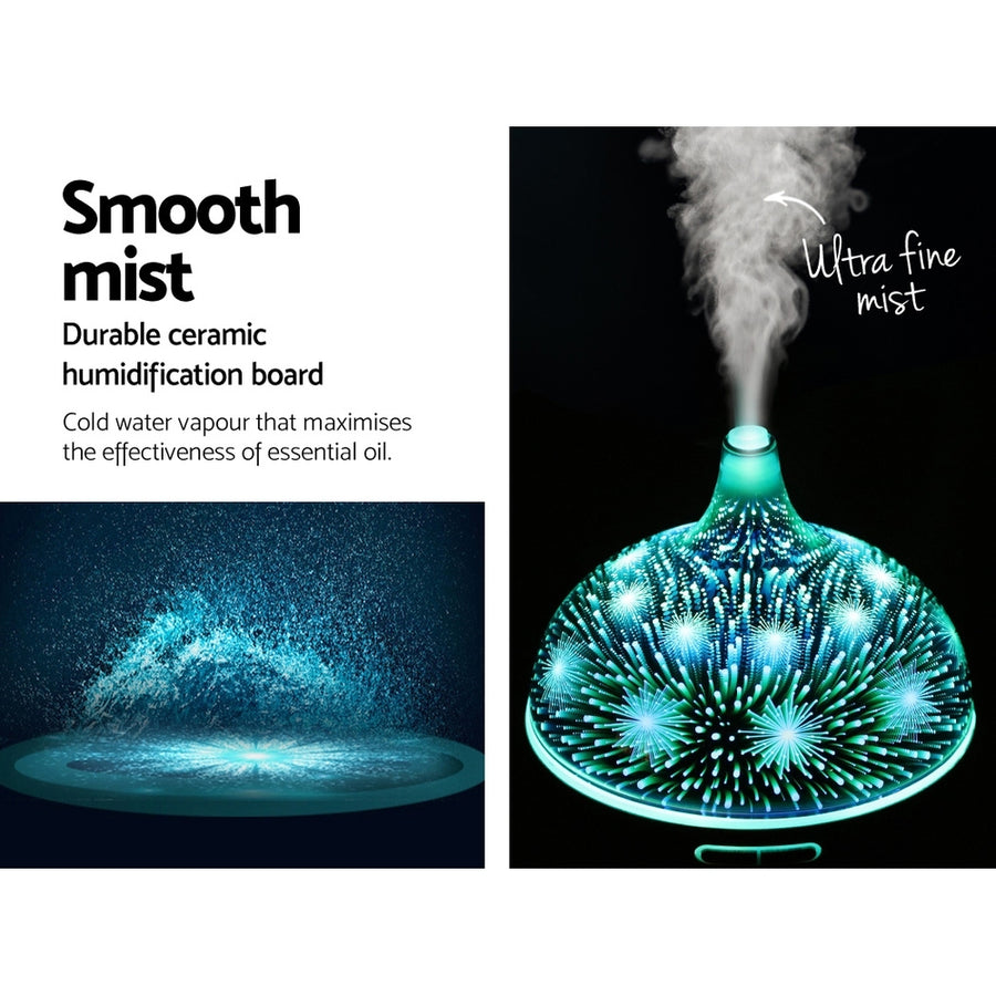 Devanti Aroma Diffuser Aromatherapy 3D Glass 400ml, image 6