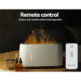 Devanti Ultrasonic Aroma Diffuser with Simulated Flame Effects - 240ml Aromatherapy Humidifier and Night Light - 45-Degree Angle