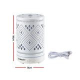 Devanti Ultrasonic Aroma Diffuser Aromatherapy 100ml LED Lights Iron Humidifier Forest - Side View