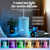 Devanti Ultrasonic Aroma Diffuser Aromatherapy 100ml LED Lights Iron Humidifier Forest - Rear View