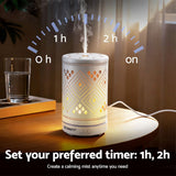 Devanti Ultrasonic Aroma Diffuser Aromatherapy 100ml LED Lights Iron Humidifier Forest - Close-Up Angle