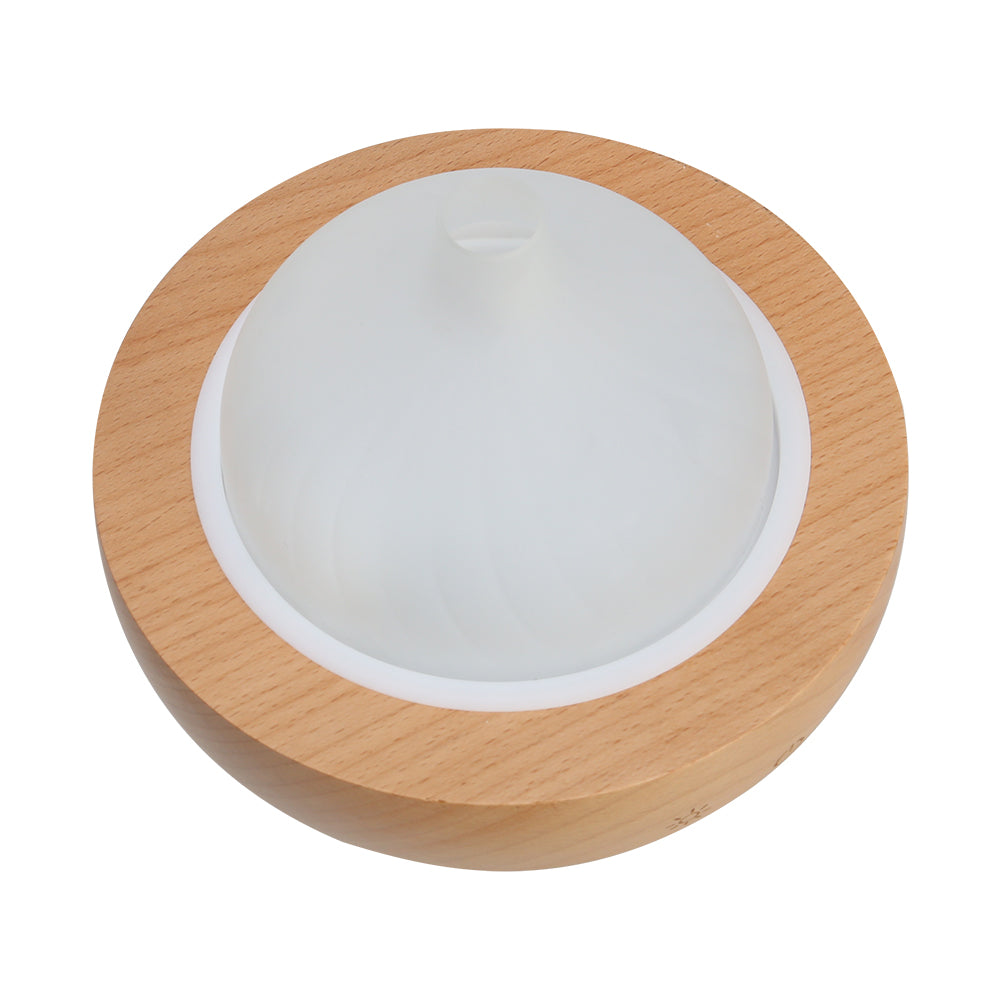 Devanti Ultrasonic Essential Oil Diffuser with LED Night Light and Humidifier - Glass and Wood Design