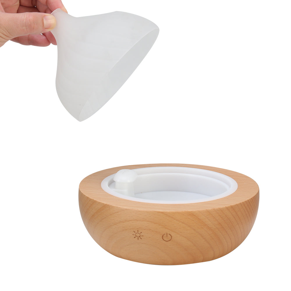 Devanti Ultrasonic Essential Oil Diffuser with LED Night Light and Humidifier - Glass and Wood Design