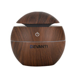 Devanti Ultrasonic Aromatherapy Diffuser with Dark Wood Finish - 130ml Capacity