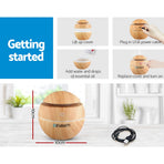 Devanti Aroma Diffuser Aromatherapy Light Wood 130ml, image 2