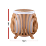 Devanti Ultrasonic Aroma Diffuser Aromatherapy 140ml LED Lights Iron Humidifier Forest Deep Wood - Front View