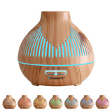 Devanti Ultrasonic Aroma Diffuser Aromatherapy 400ml LED Lights Iron Humidifier Forest Light wood grain - Front View