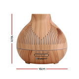 Devanti Ultrasonic Aroma Diffuser Aromatherapy 400ml LED Lights Iron Humidifier Forest Light wood grain