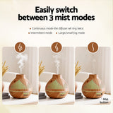 Devanti Ultrasonic Aroma Diffuser Aromatherapy 400ml LED Lights Iron Humidifier Forest Light wood grain - 45-Degree Angle
