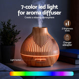 Devanti Ultrasonic Aroma Diffuser Aromatherapy 400ml LED Lights Iron Humidifier Forest Light wood grain - Rear View