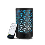 Devanti black 100ml ultrasonic aroma diffuser with fan pattern metal cover
