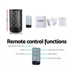 Devanti black 100ml ultrasonic aroma diffuser with fan pattern metal cover, fan pattern metal cover