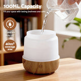 Devanti Ultrasonic Aroma Diffuser Aromatherapy 100ml LED Lights Iron Humidifier Forest - Rear View