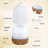 Devanti Ultrasonic Aroma Diffuser Aromatherapy 100ml LED Lights Iron Humidifier Forest - Low Angle
