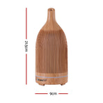 Devanti Ultrasonic Aroma Diffuser Aromatherapy 200ml LED Lights Iron Humidifier Forest Light wood grain