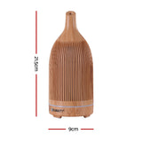 Devanti Ultrasonic Aroma Diffuser Aromatherapy 200ml LED Lights Iron Humidifier Forest Light wood grain - Side View