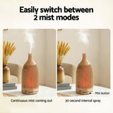 Devanti Ultrasonic Aroma Diffuser Aromatherapy 200ml LED Lights Iron Humidifier Forest Light wood grain - 45-Degree Angle