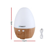 Devanti Ultrasonic Aroma Diffuser Aromatherapy 130ml LED Lights Iron Humidifier Forest - Front View