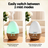 Devanti Ultrasonic Aroma Diffuser Aromatherapy 130ml LED Lights Iron Humidifier Forest - Top-Down View