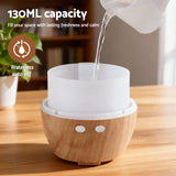 Devanti Ultrasonic Aroma Diffuser Aromatherapy 130ml LED Lights Iron Humidifier Forest - Rear View