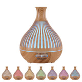 Devanti Ultrasonic Aroma Diffuser Aromatherapy 400ml LED Lights Iron Humidifier Forest Light wood grain - Front View