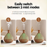 Devanti Ultrasonic Aroma Diffuser Aromatherapy 400ml LED Lights Iron Humidifier Forest Light wood grain - 45-Degree Angle