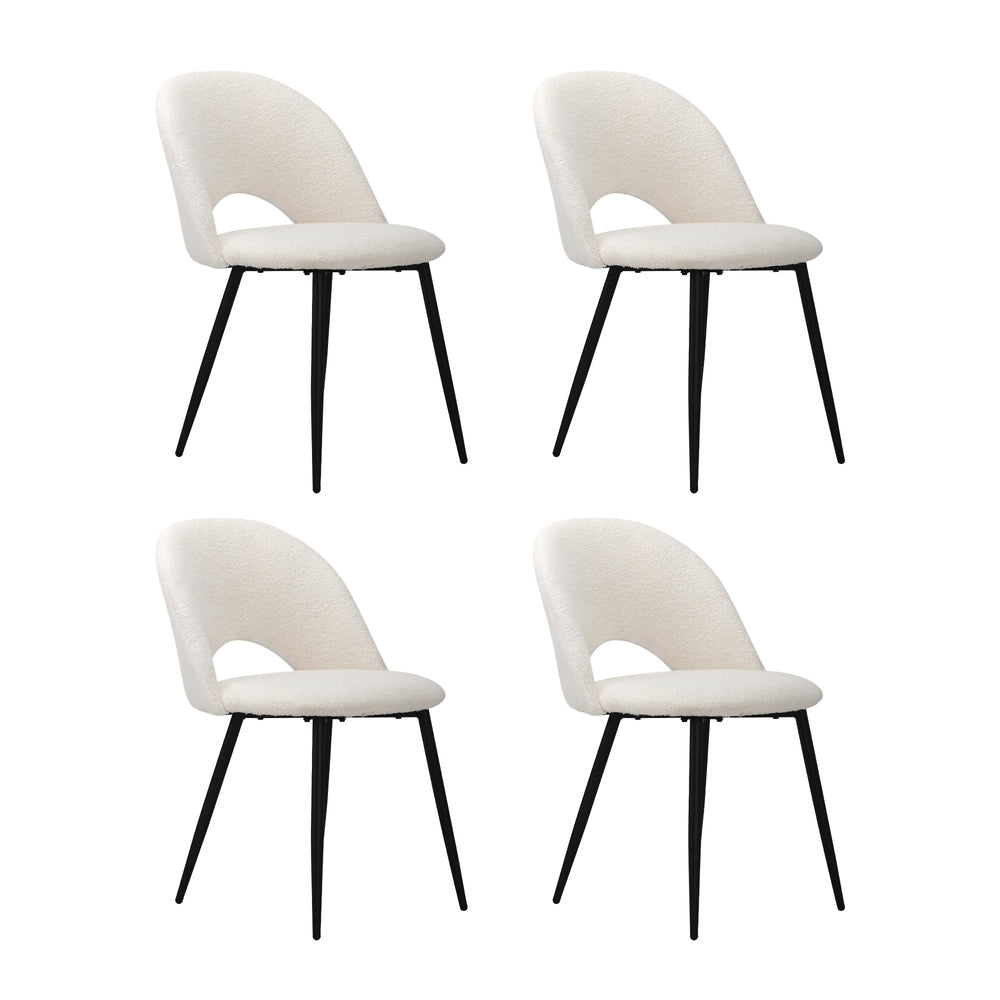 Oikiture 90cm Round Dining Table with 4PCS Chairs White and Black