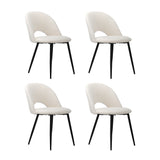 Oikiture 90cm Round Dining Table with 4PCS Chairs White and Black - 45-Degree Angle